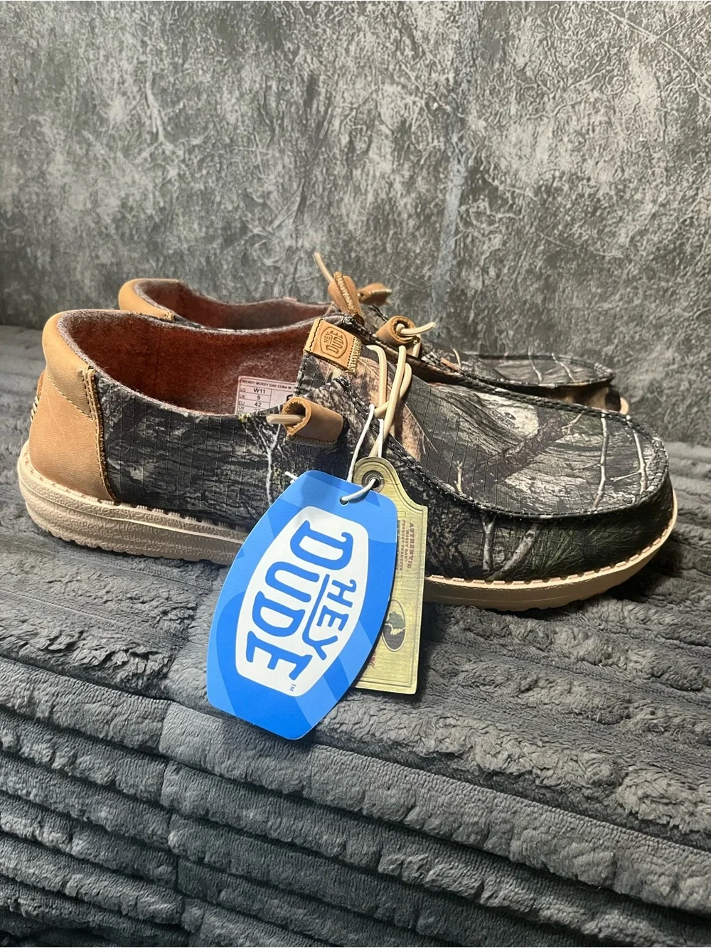 Camouflage Boat Shoes - Brown/Green by Hey Dude W 11 / M 9.5
